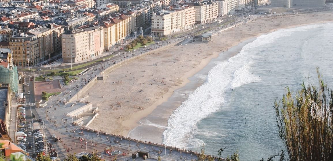 Playa de Zurriola is a sandy beach on the Cantabrian Sea, in the Gros district of the Spanish city of San Sebastian.