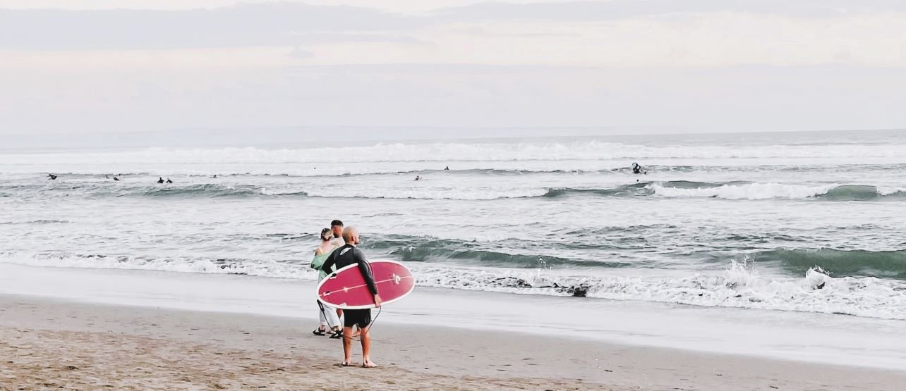 Batu Bolong Beach located in Canggu, a resort village on the south coast of the Indonesian island of Bali.