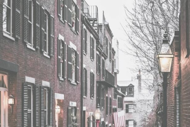 Acorn Street located in Beacon Hill , a historic neighborhood in Boston, Massachusetts ,in Northeastern United States.