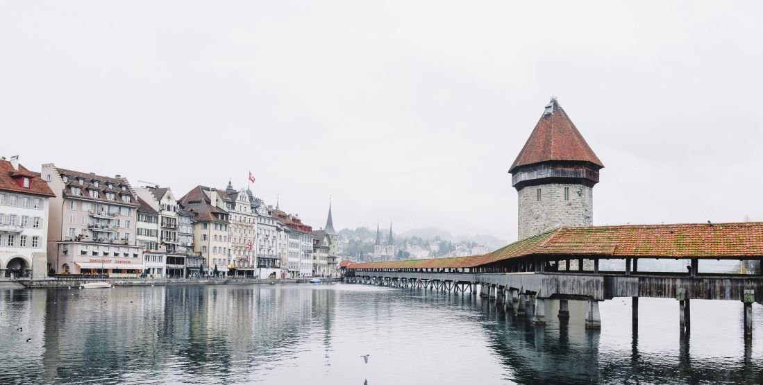 The Chapel Bridge (Kapellbrücke) is a medieval covered wooden bridge over the Reuss in Lucerne, in Switzerland.
