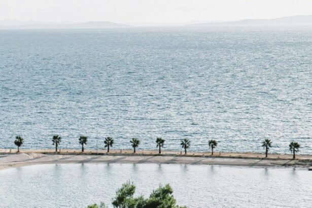 Kasjuni Beach located in the cove of the same name, on the southern part of the Marjan coast. 3 km from the center of Split in Croatia.