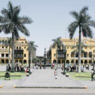 The Plaza de Armas, also known as the Plaza Mayor of Lima Located in the Historic Centre of Lima, Peru.