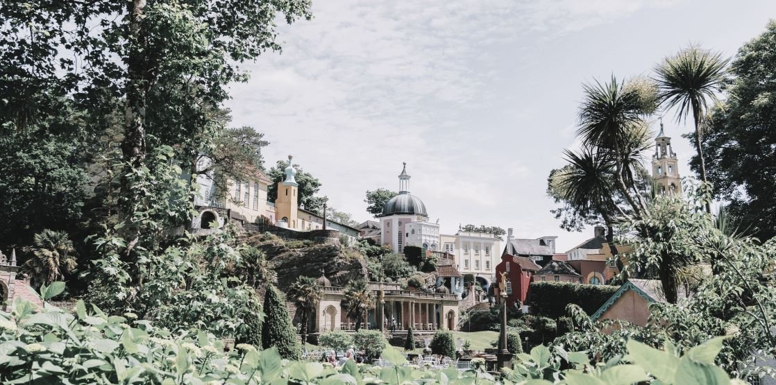 Portmeirion is a small, holiday resort - a newly created village on the coast of Snowdonia in North Wales, United Kingdom.