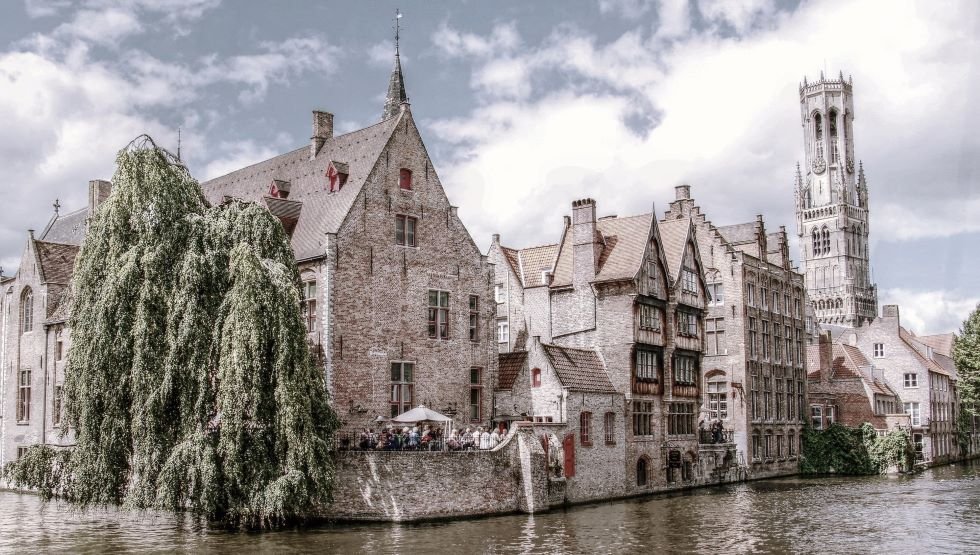 Rozenhoedkaai, or Quay of the Rosary is a picturesque spot along the Dijver Canal ,in Bruges ,in northwest Belgium.