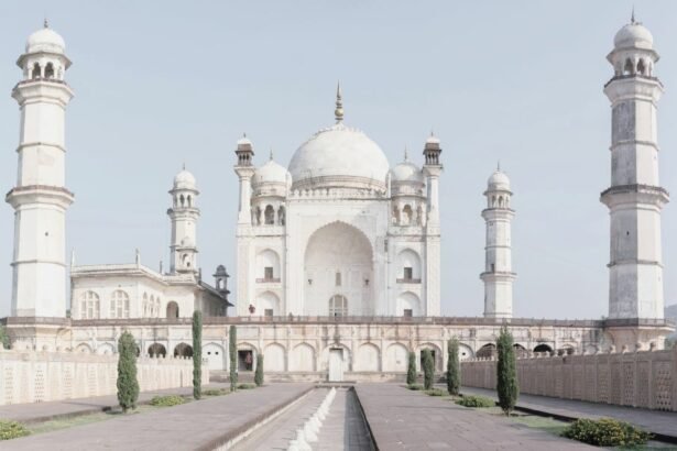 The Taj Mahal is a monumental mausoleum on the south bank of the Yamuna River in the Indian city of Agra.