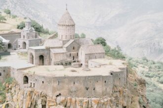 Tatev Monastery is a Armenian apostolic monastery located near the village of Tatev in the Syunik Province of southeastern Armenia.