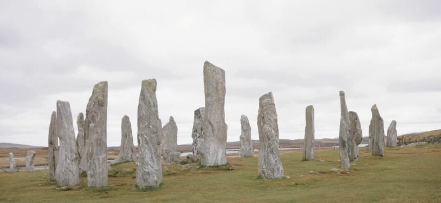 The Callanish Stones are one of Scotland's best preserved Neolithic monuments on the west coast of Isle of Lewis in the Outer Hebrides.