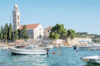 The Franciscan monastery is a 15th-century ecclesiastical complex overlooking the sea at the western end of the island of Hvar in Croatia.