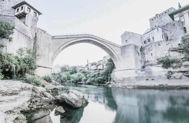 The Stari Most (“the old bridge”) of Mostar is a 16th century bridge which connects the two parts of this city in Bosnia and Herzegovina.