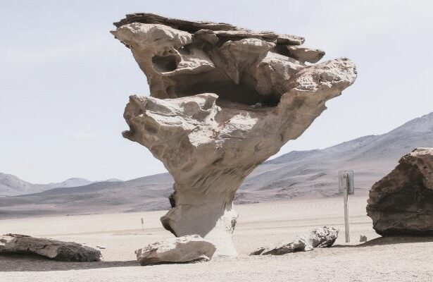 Árbol de Piedra (Stone Tree) is a volcanic rock formation found in the Eduardo Avaroa Andean Fauna National Reserve in Bolivia.