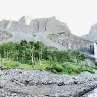 Changbai Waterfall located in Changbai Mountain in Jilin Province, in northeast People's Republic of China.