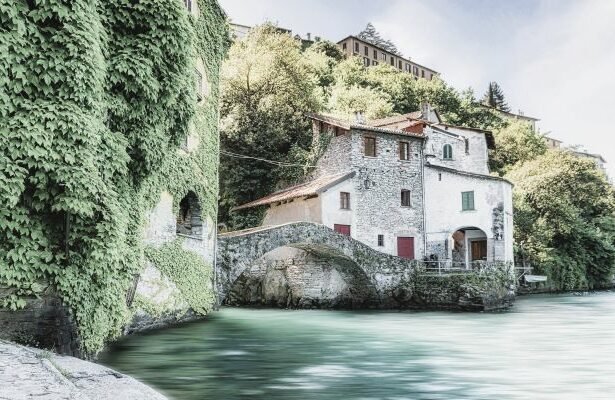 The Civera Bridge - Ponte della Civera is a a Romanesque stone bridge located in the village of Nesso on Lake Como, Lombardy, Italy.