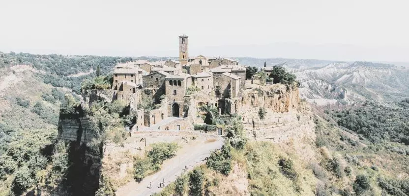 Civita di Bagnoregio is a mediaeval hill top village in the commune of Bagnoregio in the Viterbo province of Central Italy.