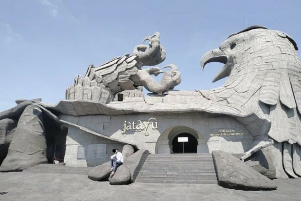 Jatayu Earth's Center, also known as Jatayu Nature Park or Jatayu Rock, located at Chadayamangalam in the Quilon district of Kerala, India.